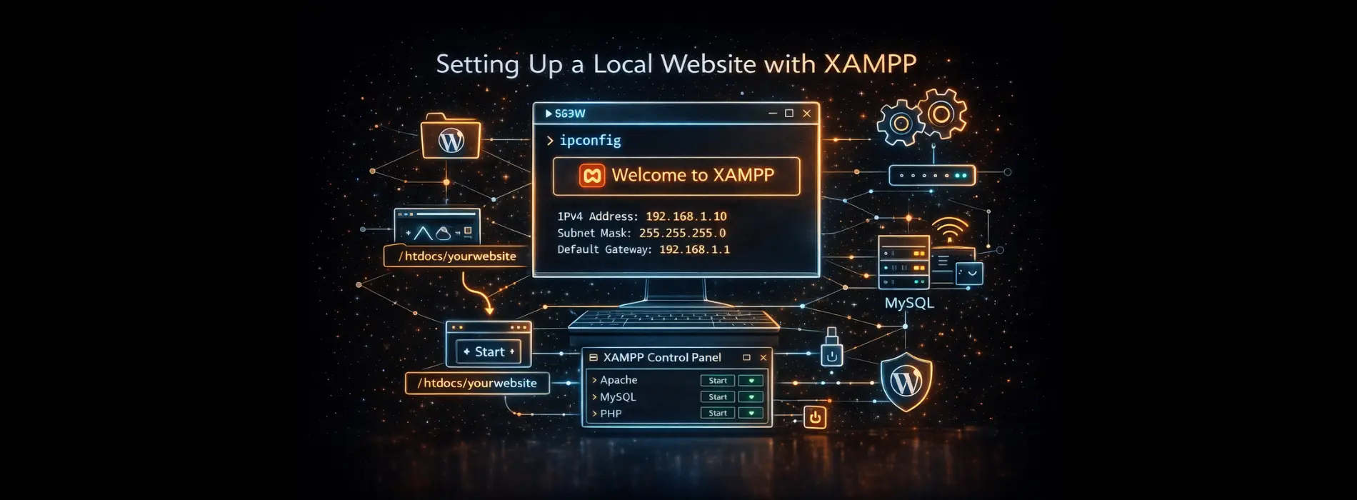 راه اندازی وب سایت در سیستم لوکال با xampp