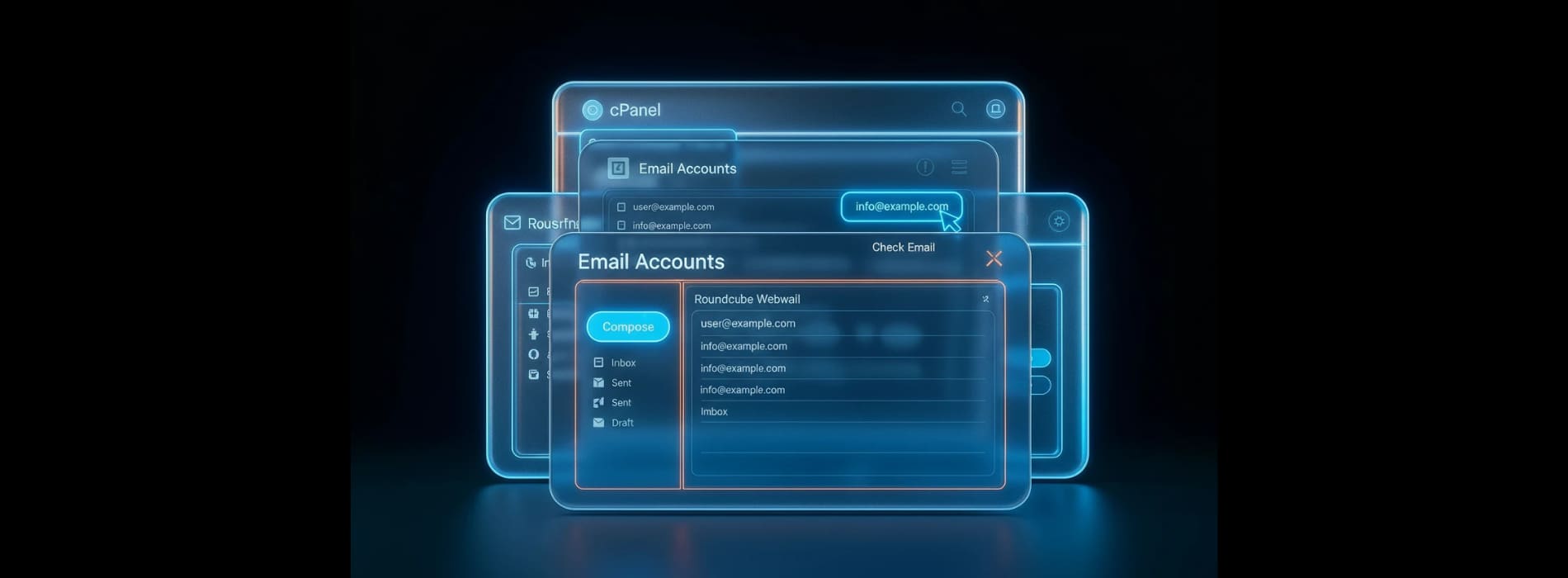 نحوه ورود به ایمیل info و ارسال ایمیل از طریق هاست سی پنل