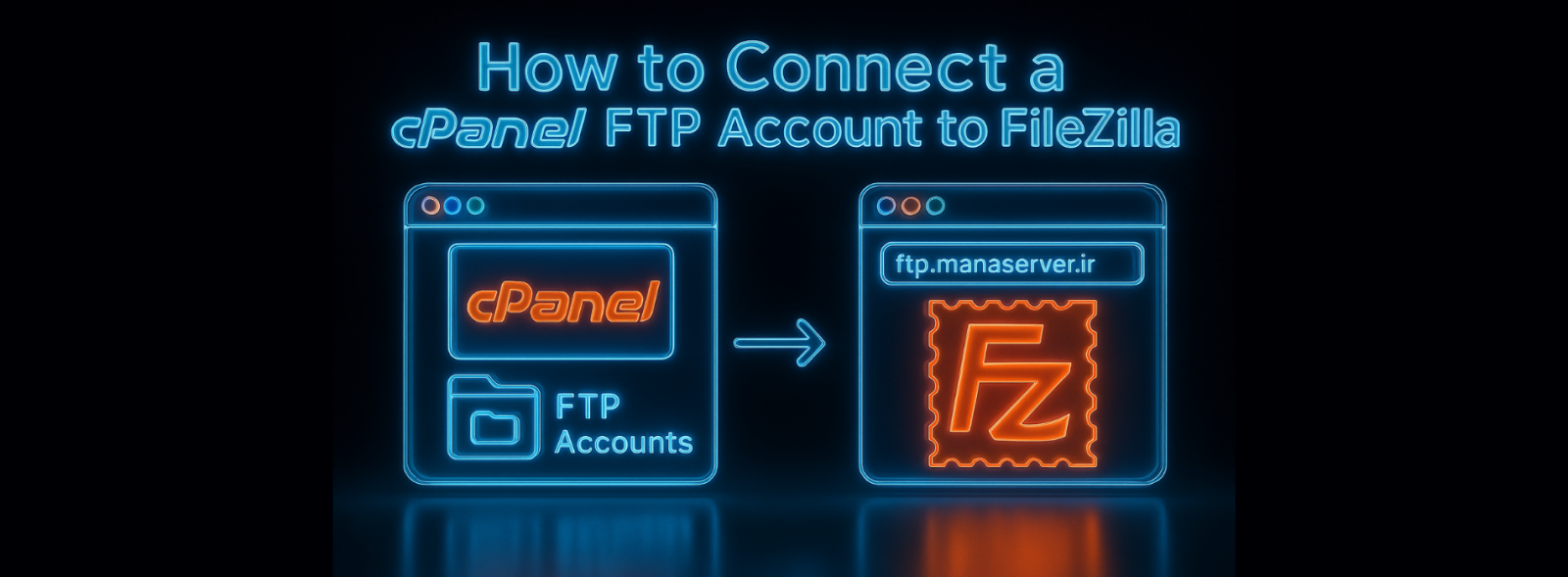 آموزش اتصال اکانت ftp سی پنل به نرم افزار filezilla
