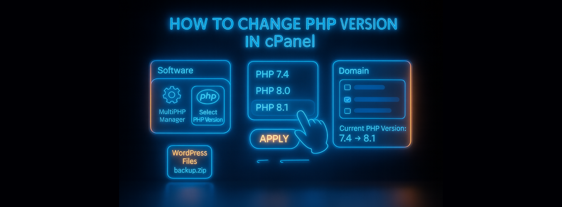 تغییر نسخه php در سی پنل