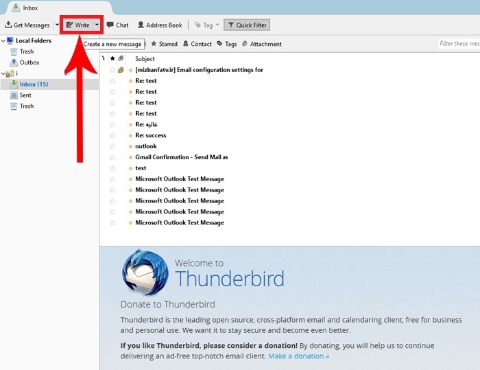 مراحل اتصال ایمیل هاست سی پنل به Mozilla Thunderbird​​ 14