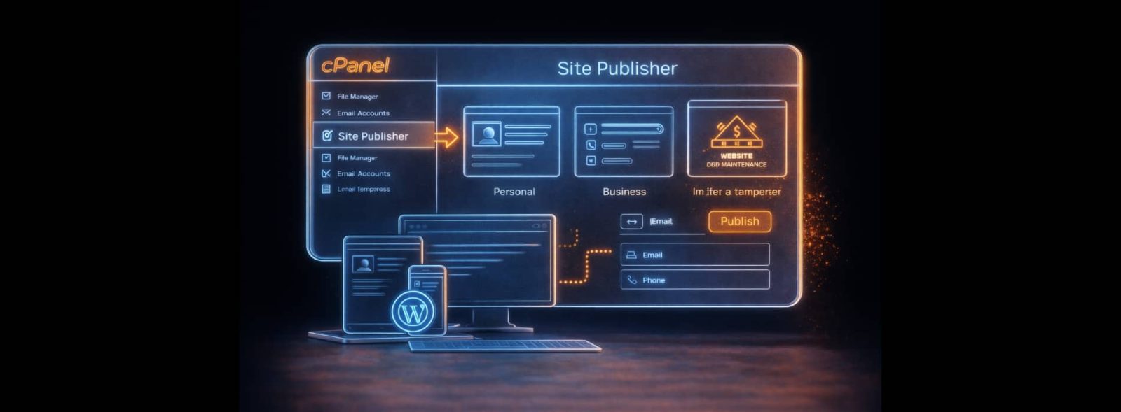 ابزار Site Publisher در cPanel