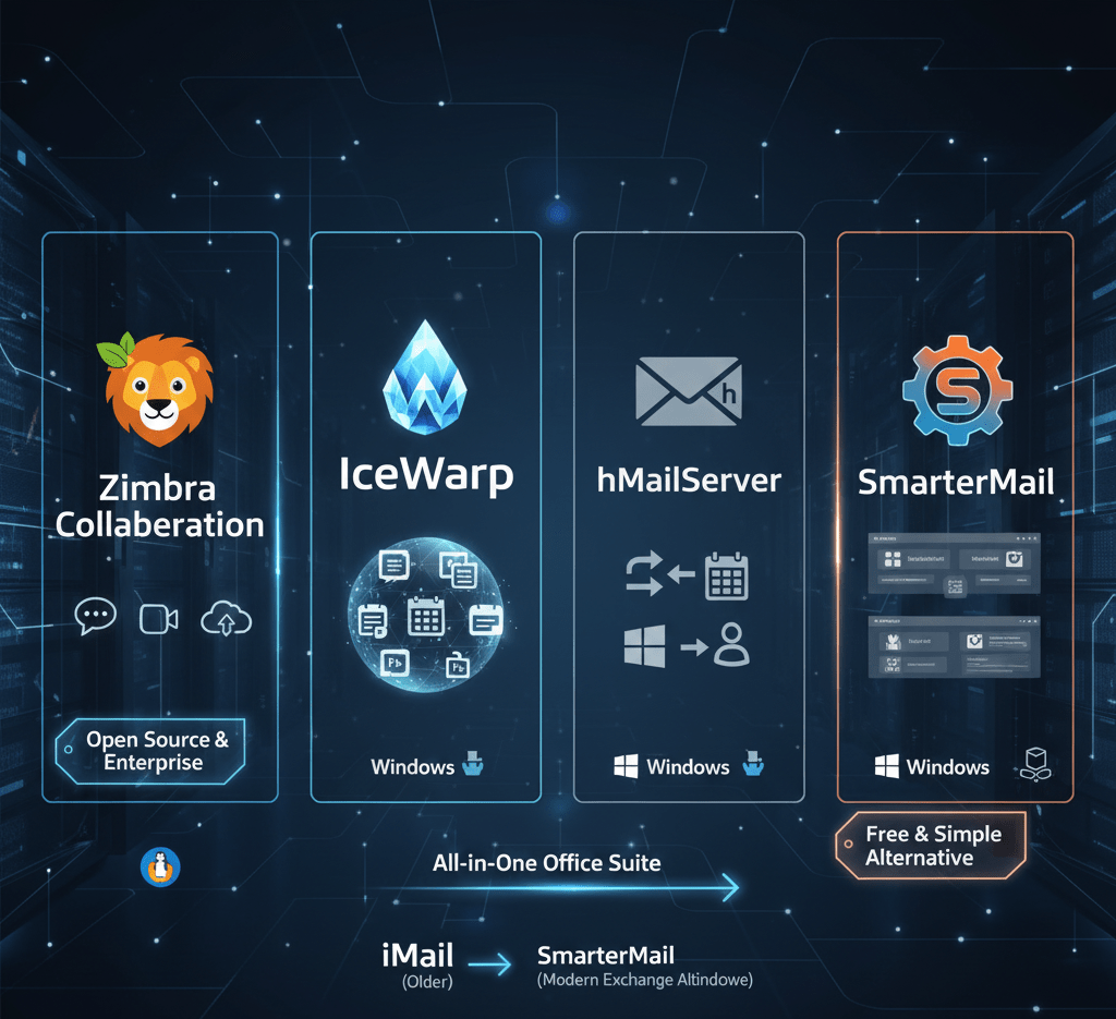 مقایسه میل‌ سرور ها قسمت اسامی