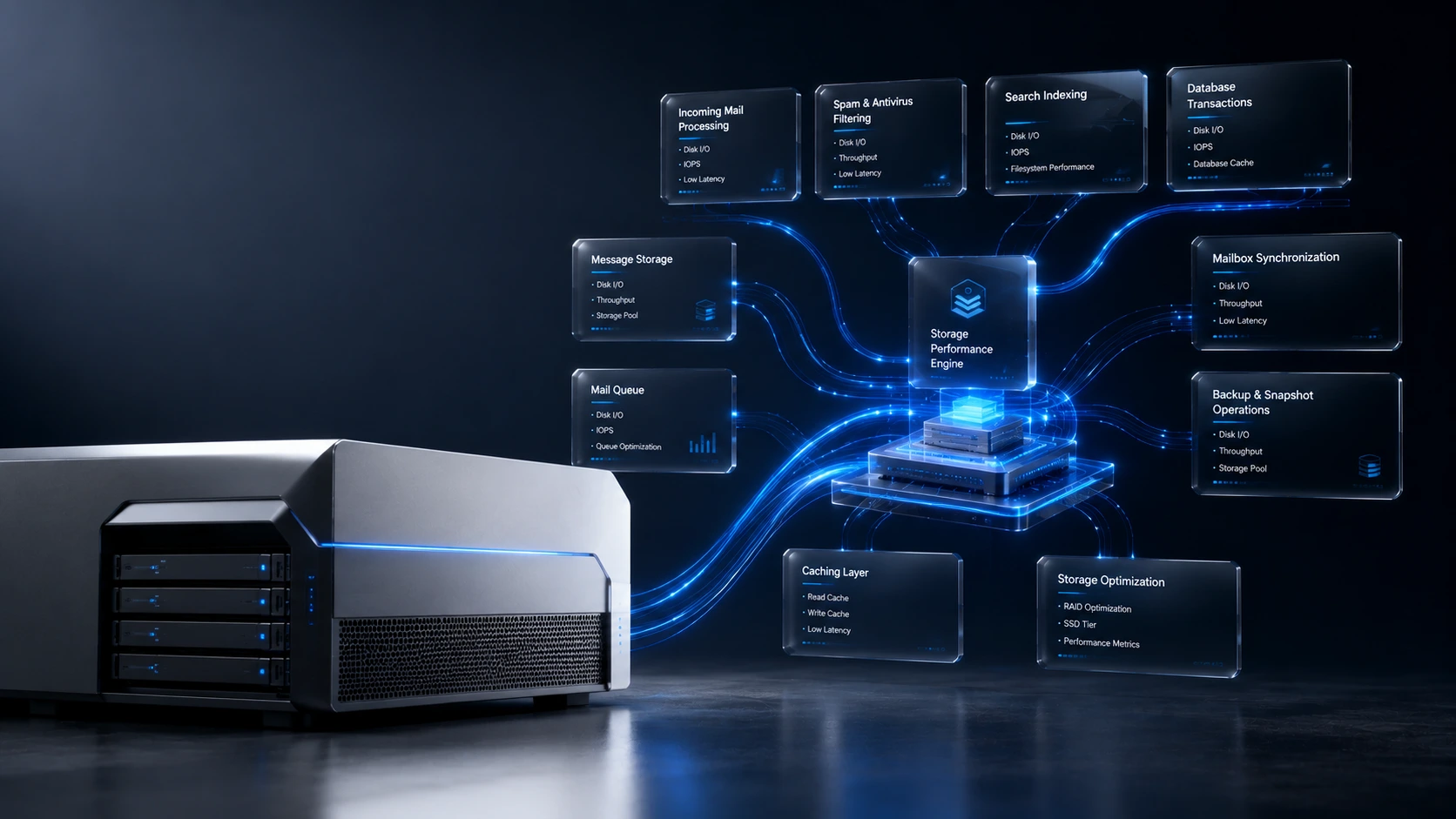 بهبود Disk I/O و کارایی میل سرور؛ راهکارهای افزایش سرعت، پایداری و Performance سرور ایمیل